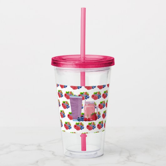 Blueberry & Strawberry Smoothie Acryltrinkbecher (Vorderseite)