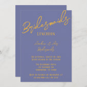 Blueberry Sunshine Typografy Junggeselinnen-Abschi Einladung (Vorne/Hinten)