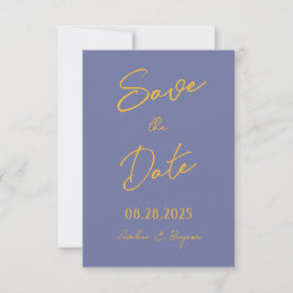 Blueberry Sunshine Typografy Wedding Save The Date