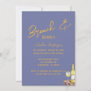 Blueberry Sunshine Typography Brunch & Bubbly Einladung