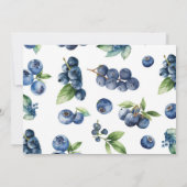 Blueberry Sweet First Birthday Photo Invitation Einladung (Rückseite)