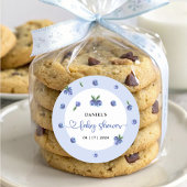 Blueberry Sweet Watercolor Boy Baby Dusche Runder Aufkleber