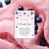Blueberry Sweet Watercolor Girl Babydusche Dankeskarte