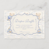 Blueberry Teddy Garden Toile Diapper Raffle Begleitkarte (Vorderseite)