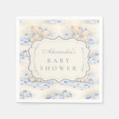 Blueberry Teddy Gift Toile Baby Shower Serviette (Vorderseite)