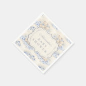 Blueberry Teddy Gift Toile Baby Shower Serviette (Ecke)