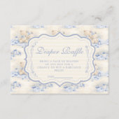 Blueberry Teddy Gift Toile Diapper Raffle Begleitkarte (Vorderseite)