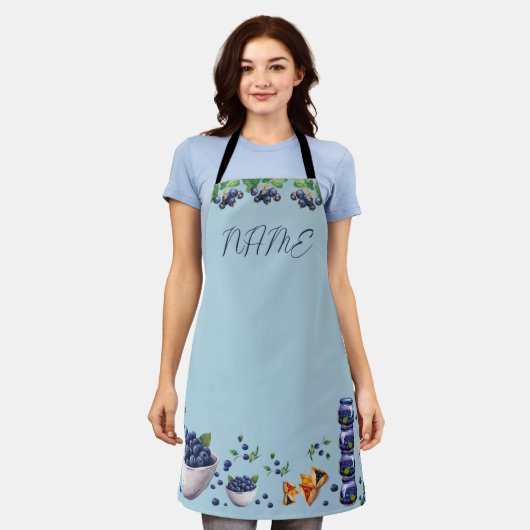Blueberry-Thema überall in der Print-Schürze Schürze (Getragen)