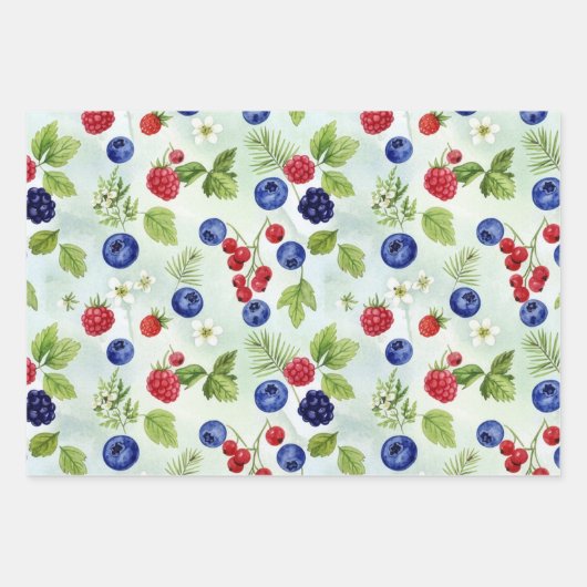 Blueberry Theme Assorted WrappingPaper Flat Sheets Geschenkpapier Set (Vorderseite 3)