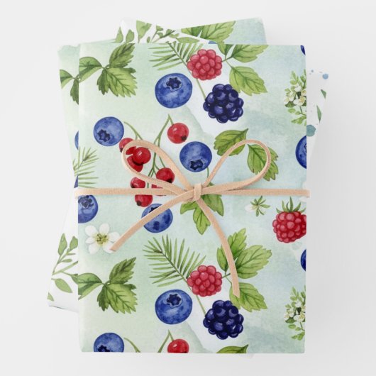 Blueberry Theme Assorted WrappingPaper Flat Sheets Geschenkpapier Set (Beispiel)