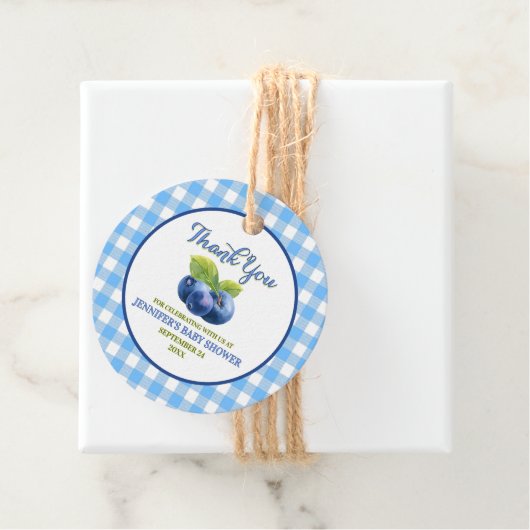 Blueberry Theme Baby Dusche Vielen Dank Geschenkanhänger (Beispiel)