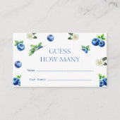 Blueberry themed Baby Shower Guess How Many Game Begleitkarte (Vorderseite)