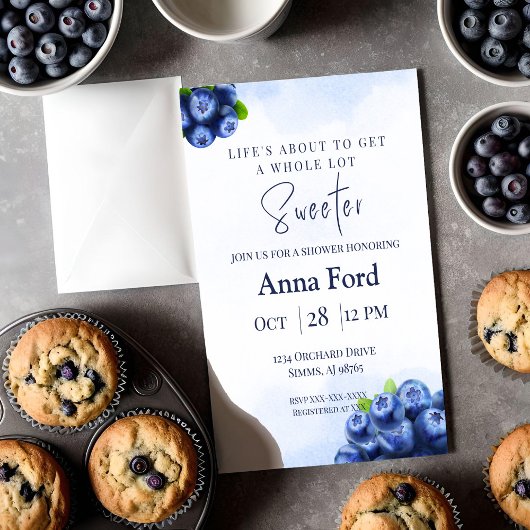 Blueberry Themed Dusche Einladung