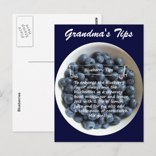 Blueberry Tipps Postkarte (Vorne/Hinten)