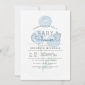 Blueberry Trio | Berry Watercolor Babydusche Einladung (Vorderseite)