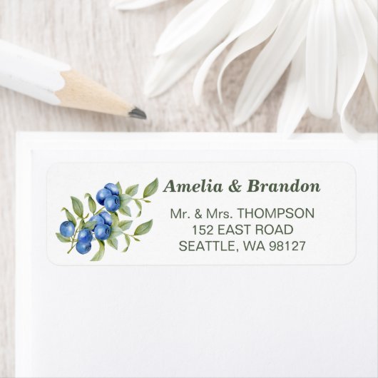 Blueberry- und Blue-Wildblumen-Adressetiketten (Insitu)