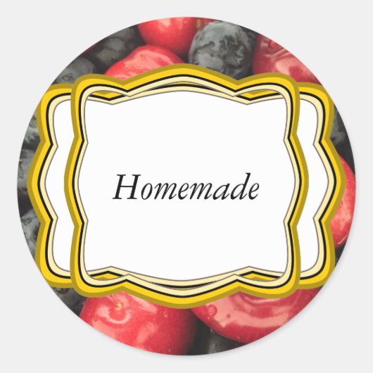 Blueberry- und Cherry-Fruchtmark Runder Aufkleber (Vorderseite)