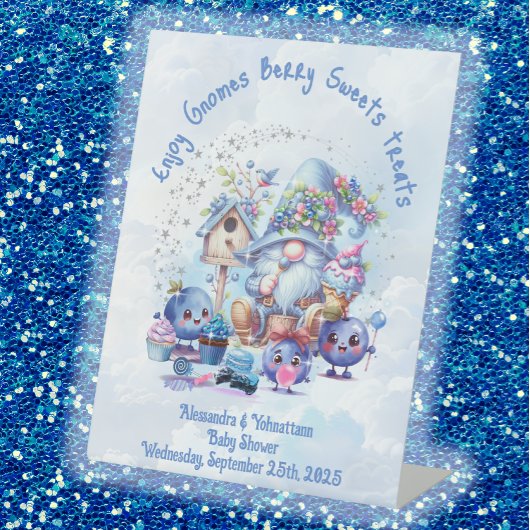Blueberry und Gnomes Baby Dusche Sockelschild