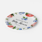 Blueberry- und Strawberry-Baby-Dusche Pappteller (Schrägansicht)