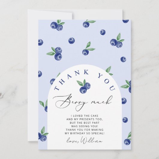 Blueberry vielen Dank berry vielen Dank Karte (Vorderseite)