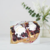 Blueberry-Waffeln mit Creme-Postkarte Postkarte (Stehend Vorderseite)