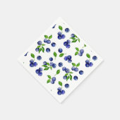 Blueberry Watercolor Berry First Birthday Serviette (Ecke)