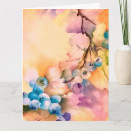 Blueberry Watercolor Greeting Card — Hand-Painted Karte