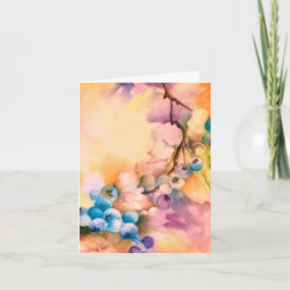 Blueberry Watercolor Grußkarte — handbemalt