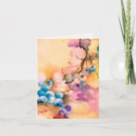 Blueberry Watercolor Grußkarte — handbemalt