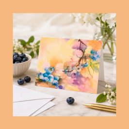 Blueberry Watercolor Grußkarte — handbemalt Karte
