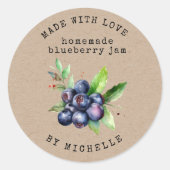 Blueberry Watercolor Jam Label Canning Sticker (Vorderseite)