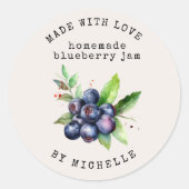 Blueberry Watercolor Jam Label Canning Sticker (Vorderseite)