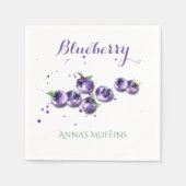 Blueberry Watercolor Paper Napkin Serviette (Vorderseite)