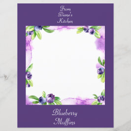 Blueberry Watercolor Scrapbook Paper