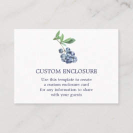 Blueberry Watercolor-Umschließungskarte Visitenkarte