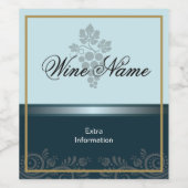 Blueberry Weinetikett mit Trauben (Einzelnes Label)