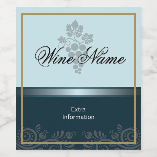 Blueberry Weinetikett mit Trauben (Einzelnes Label)