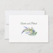 Blueberry Wildblumen Lavender Rustic Wedding RSVP Karte (Rückseite)