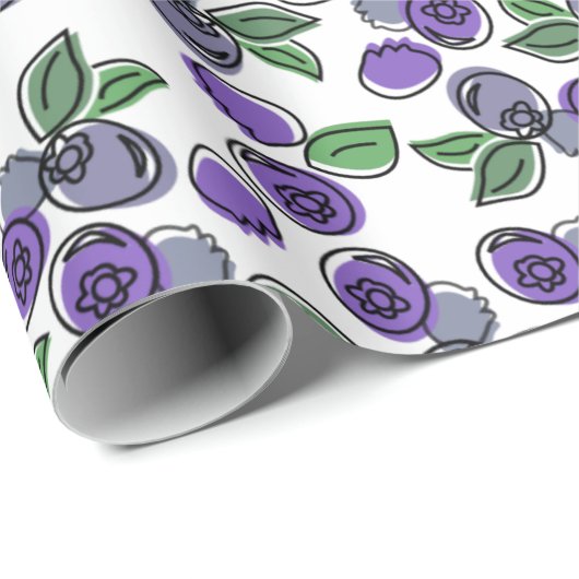 Blueberry Wrapping Paper Geschenkpapier (Rolleneckpunkt)