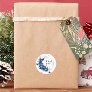 Blueberry Wreath Runder Aufkleber