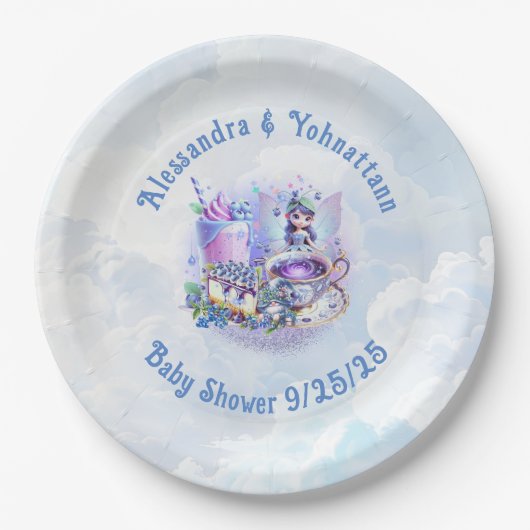 Blueberry wünscht Gnomery Kisses Shower Paper Plat Pappteller (Vorderseite)
