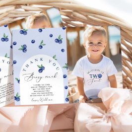 Blueberry Zwei Geburtstagskarte Dankeschön-Foto Einladung