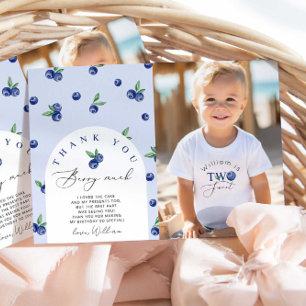 Blueberry Zwei Geburtstagskarte Dankeschön-Foto Einladung