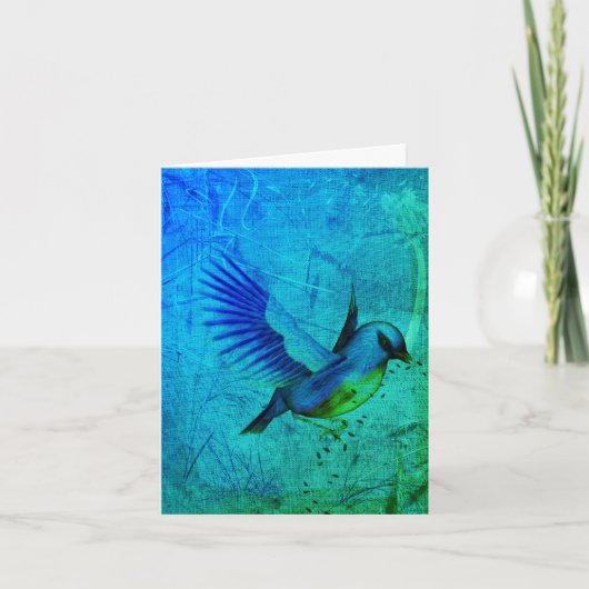 BlueBird Abstrakt Art individuell anpassbare Note  Dankeskarte (Vorderseite)