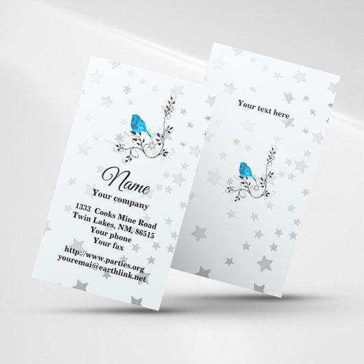 BlueBird and Stars Business Card Visitenkarte