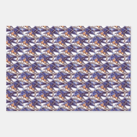 Bluebird Animal Nature Art Muster Geschenkpapier Set (Vorderseite 3)