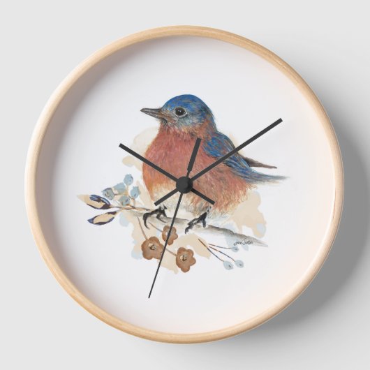 Bluebird Art Wall Décor Uhr (Vorderseite)