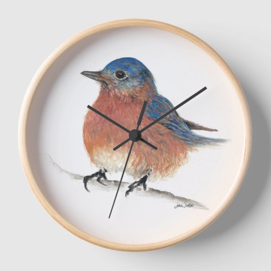 Bluebird Art Wall Décor Uhr (Vorderseite)