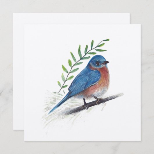 Bluebird Art with Greenery (Vorne/Hinten)