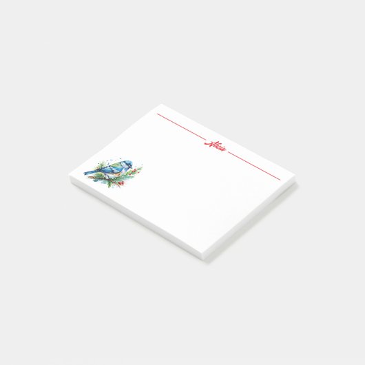 Bluebird at Christmas Post-it Klebezettel (angewinkelt)